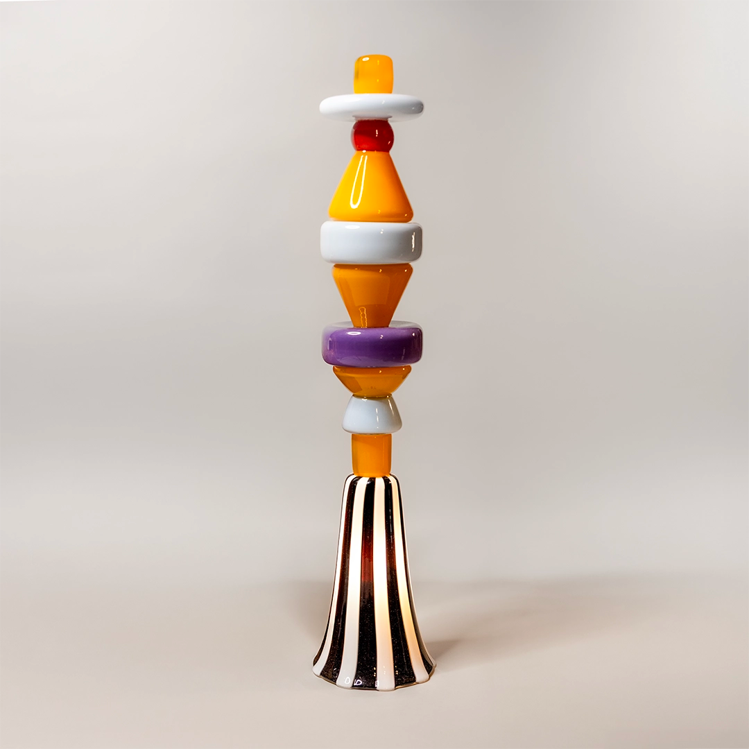 W6" x D6" x H24" glass table lamp
