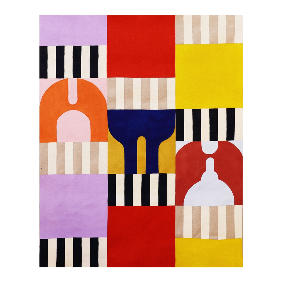 W29" x L33" hand painted linen
