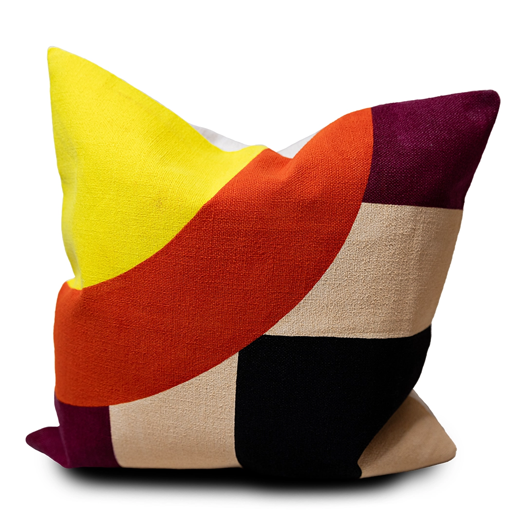 W18" x L18" optic yellow linen cushion cover