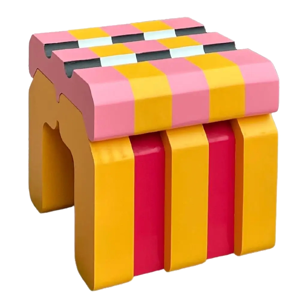 W19" x D17" x H17.5" wooden stool