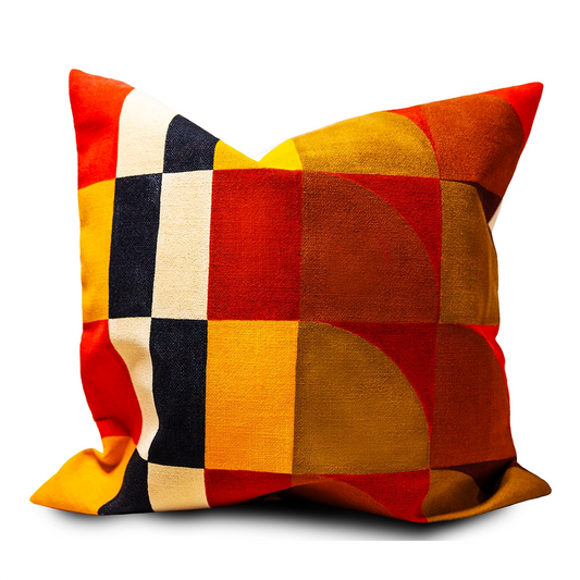 W20" x L20" turmeric cinnamon linen cushion cover